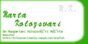 marta kolozsvari business card